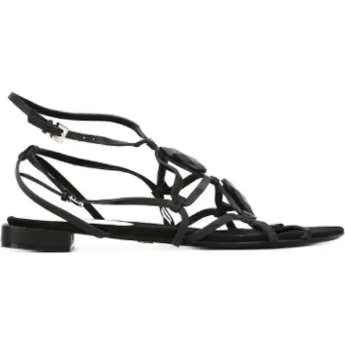 Pre-owned Flats, female, , Size: 9 US Pre-owned Leather sandals - Armani Pre-owned - Modalova