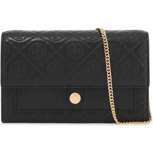 Monogram Leather Mini Bag , female, Sizes: ONE SIZE - TORY BURCH - Modalova