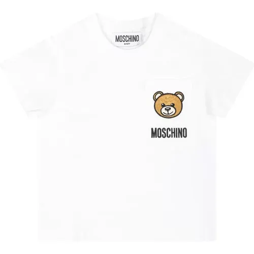 Besticktes Teddybär Kurzarm T-Shirt - Moschino - Modalova