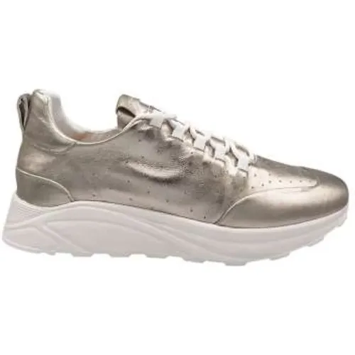 Sneakers, female, , Size: 10 US Platinum Leather Sneaker High Quality Comfort - Mara Bini - Modalova