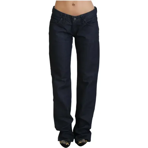 Dark Low Waist Straight Cut Jeans , female, Sizes: W24, W28, W26 - Exte - Modalova