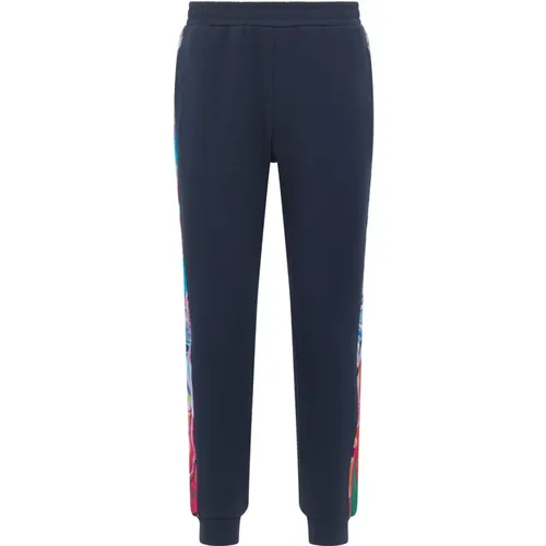 Sweatpants, male, , Size: M Vibrant Tracksuit Pants with Piping - carlo colucci - Modalova