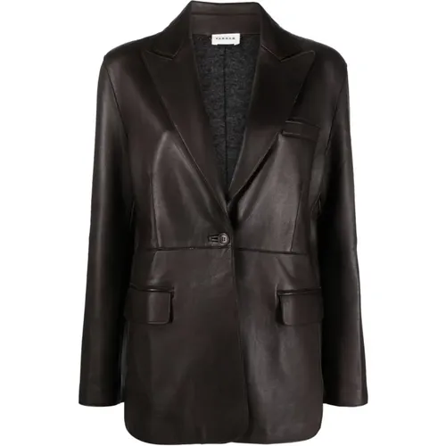 Lambskin Leather Jacket with Peak Lapels , female, Sizes: S - P.a.r.o.s.h. - Modalova