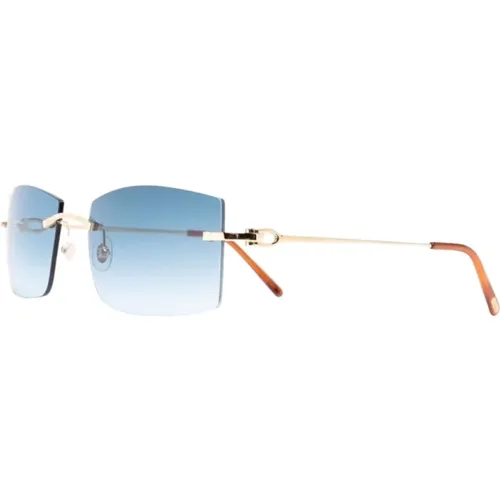 Gold Sunglasses for Everyday Use , female, Sizes: 58 MM - Cartier - Modalova