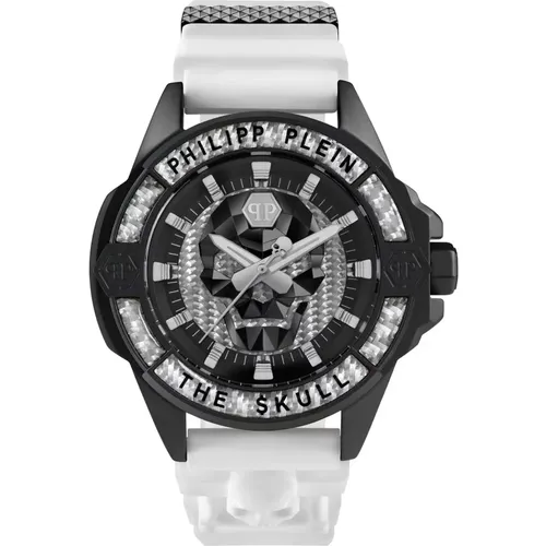 Watches, male, , Size: ONE SIZE Carbon Fiber Skull Watch - Philipp Plein - Modalova