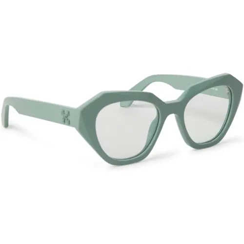 Geometric Cat-Eye Sunglasses , unisex, Sizes: 51 MM - Off White - Modalova