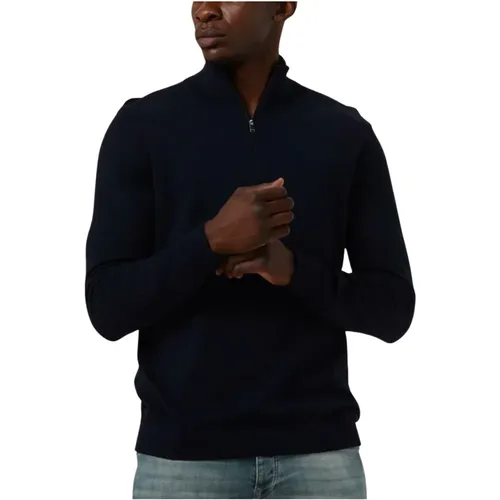 Half Zip Cardigan in Dunkelblau , Herren, Größe: S - Selected Homme - Modalova