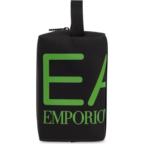 Toilet Bags, unisex, , Size: ONE SIZE Cosmetic bag with printed logo - Emporio Armani EA7 - Modalova