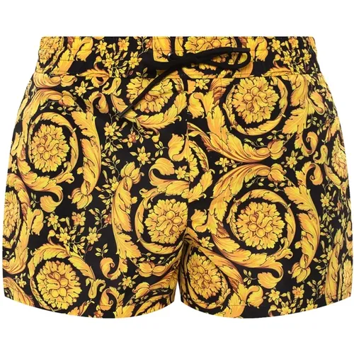 Beachwear, male, , Size: S Barocco-printed swim shorts - Versace - Modalova