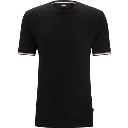 Crewneck T-shirt with Contrast Trims , male, Sizes: M, S, L - Boss - Modalova