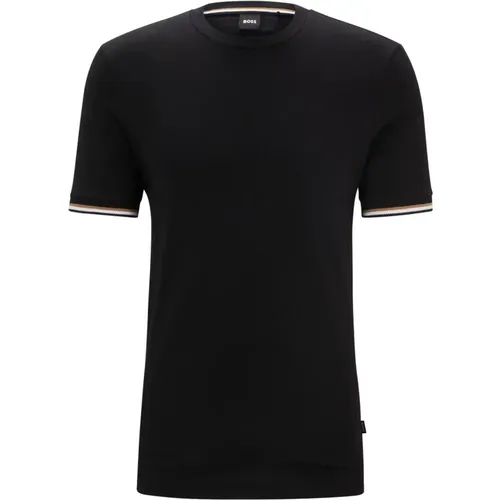 Crewneck T-shirt with Contrast Trims , male, Sizes: XL, M, S - Boss - Modalova