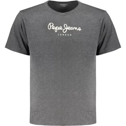 Graues Baumwoll-T-Shirt | Stilvolles Design , Herren, Größe: S - Pepe Jeans - Modalova