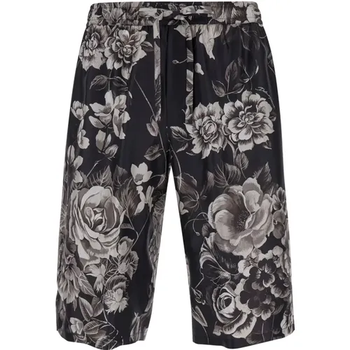 Silk Bermuda Shorts , male, Sizes: M - Dolce & Gabbana - Modalova