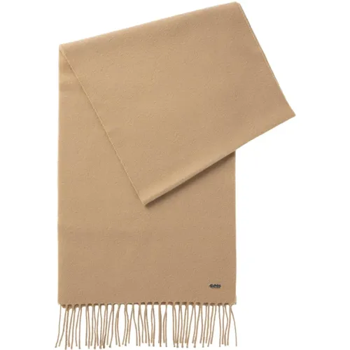 Elegant Twill Wool Scarf with Fringes , female, Sizes: ONE SIZE - Hugo Boss - Modalova