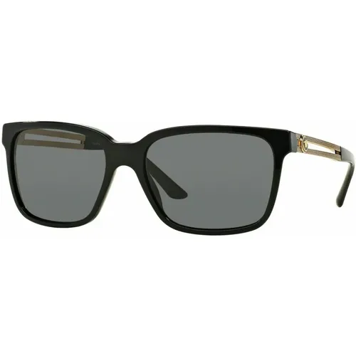 Quadratische Schwarze Sonnenbrille - Versace - Modalova