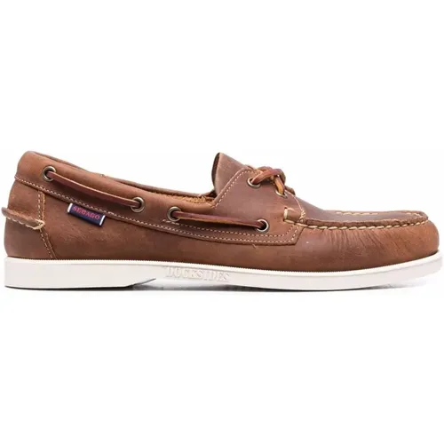Docksides Portland Leather Boat Shoes , male, Sizes: 7 1/2 UK - Sebago - Modalova