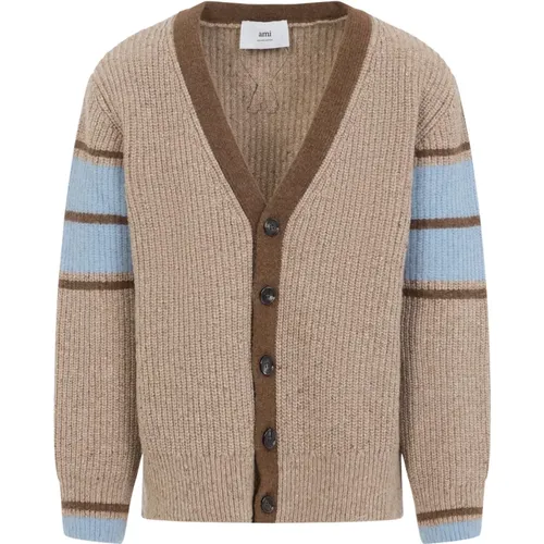 Cardigans, male, , Size: M Cardigan College - Ami Paris - Modalova