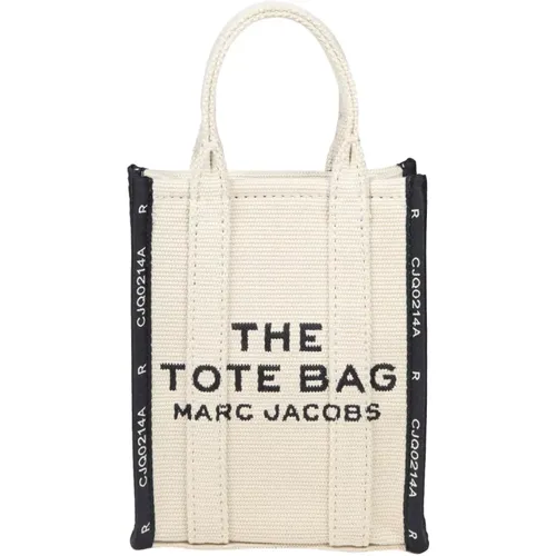Sand Jacquard Fabric Handbag with Mobile Phone Pocket , female, Sizes: ONE SIZE - Marc Jacobs - Modalova