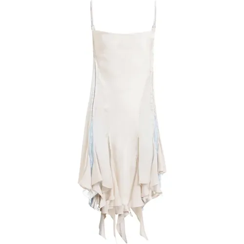 Beige Slip Dress with Lace Panels , female, Sizes: S, XS - Y/Project - Modalova