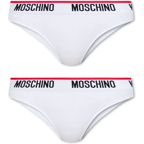 Bottoms, female, , Size: M Branded briefs 2-pack - Moschino - Modalova