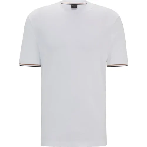 Herren T-Shirt mit Markenstreifen , Herren, Größe: XL - Hugo Boss - Modalova
