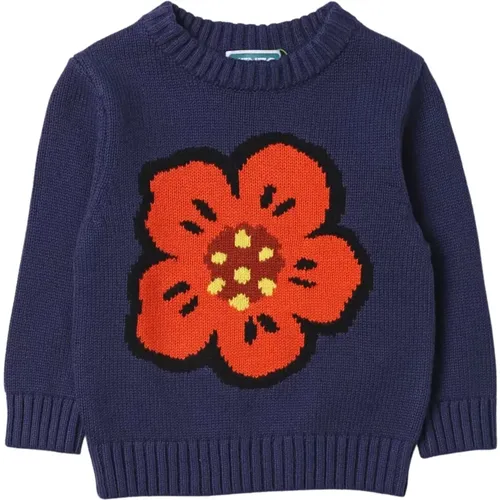 Blauer Strickblumensweater Kenzo - Kenzo - Modalova