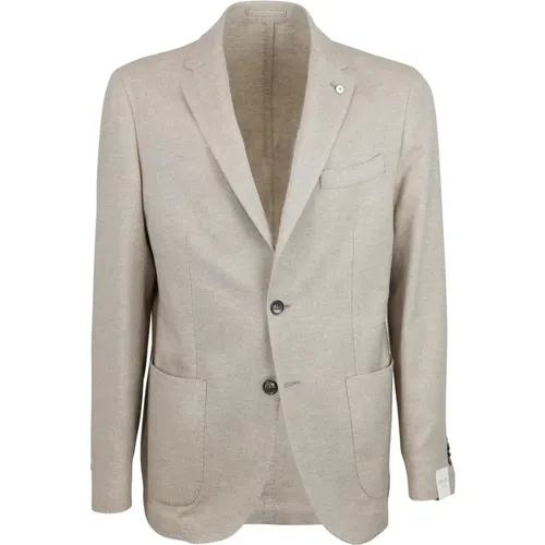 Blazers, male, , Size: 5XL Classic Cotton Jacket with Pockets - Lubiam - Modalova