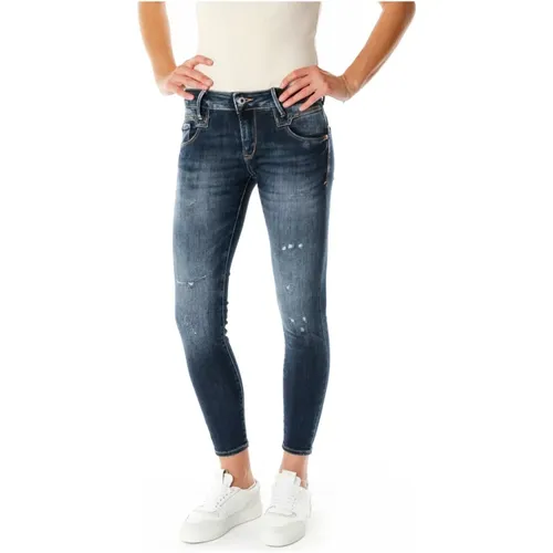 Sib Pulp Cropped Slim Fit Midwaist Jeans , Damen, Größe: W25 - Le Temps Des Cerises - Modalova