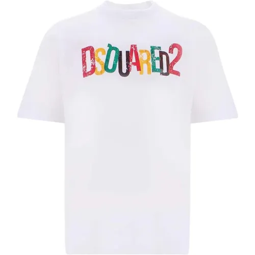 T-Shirts, male, , Size: XL Logo Print T-Shirt - Dsquared2 - Modalova