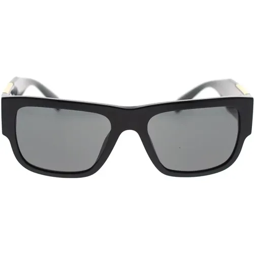 Rechteckige Sonnenbrille mit breiten Bügeln - Versace - Modalova