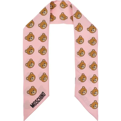 Silky Scarves, unisex, , Size: ONE SIZE Silk scarf with logo - Moschino - Modalova