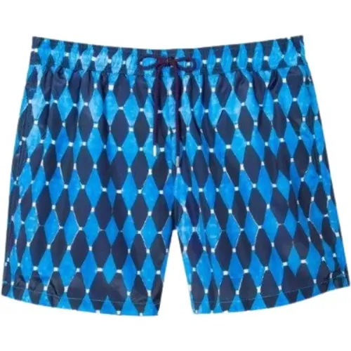 Blaue Badeshorts mit Diamantmuster , Herren, Größe: L - Paul Smith - Modalova