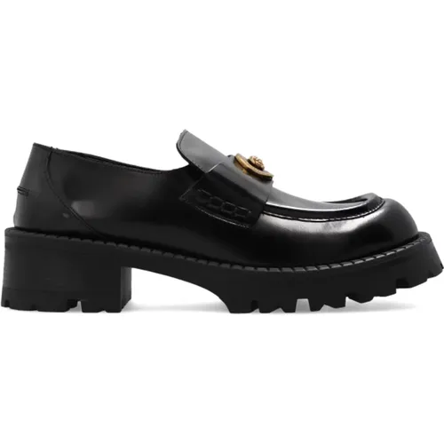 Leather loafers , female, Sizes: 3 UK - Versace - Modalova