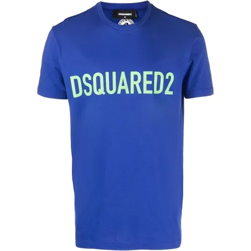 Baumwoll T-Shirt, Hergestellt in Italien, Größe M , Herren, Größe: L - Dsquared2 - Modalova