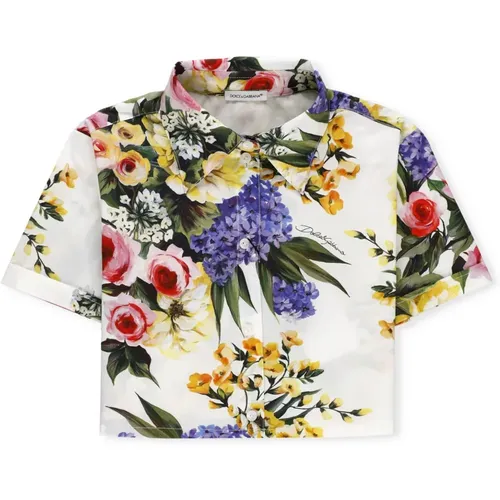 T-Shirts,Kinder MultiColour Gartenmuster Hemd - Dolce & Gabbana - Modalova
