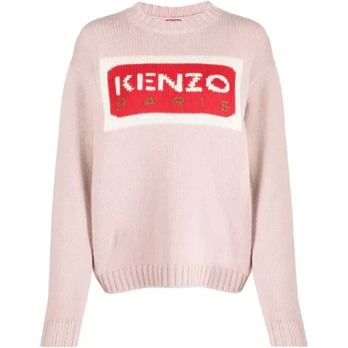 Logo Pullover in Faded ,Rosa Wollpullover mit Frontlogo - Kenzo - Modalova