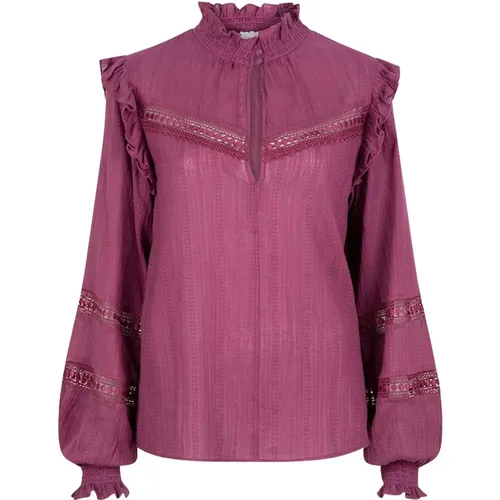 Gerüschtes Top in Faded Plum , Damen, Größe: XL - Dante 6 - Modalova