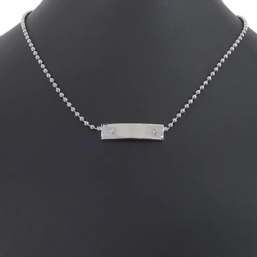 Pre-owned Jewellery, female, , Size: ONE SIZE Pre-owned White Gold necklaces - Gucci Vintage - Modalova