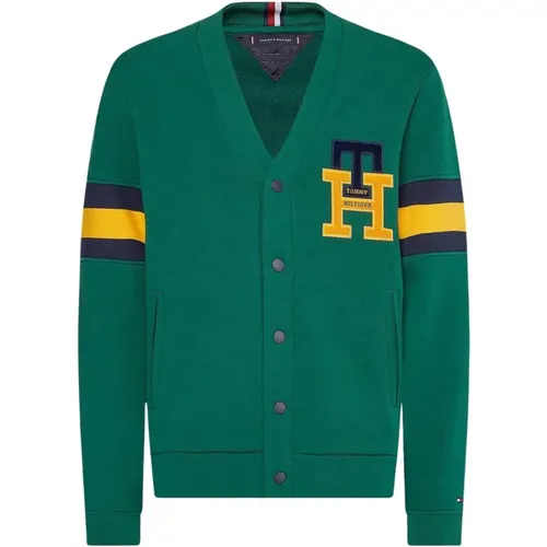 Men's Icons TH Monogram Cardigan , male, Sizes: L - Tommy Hilfiger - Modalova