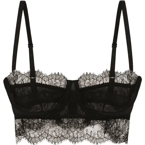 Bras, female, , Size: XS Lace Bralette Sweetheart Neckline - Dolce & Gabbana - Modalova