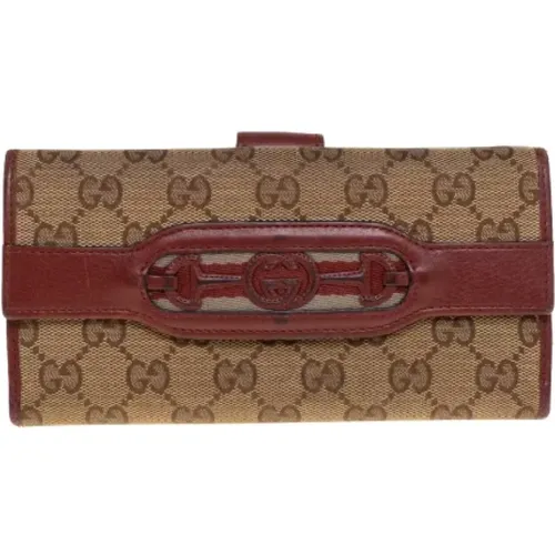 Pre-owned Wallets, female, , Size: ONE SIZE Pre-owned Canvas wallets - Gucci Vintage - Modalova