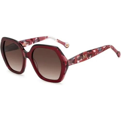 Burgundy Havana Sungles , unisex, Sizes: 55 MM - Carolina Herrera - Modalova