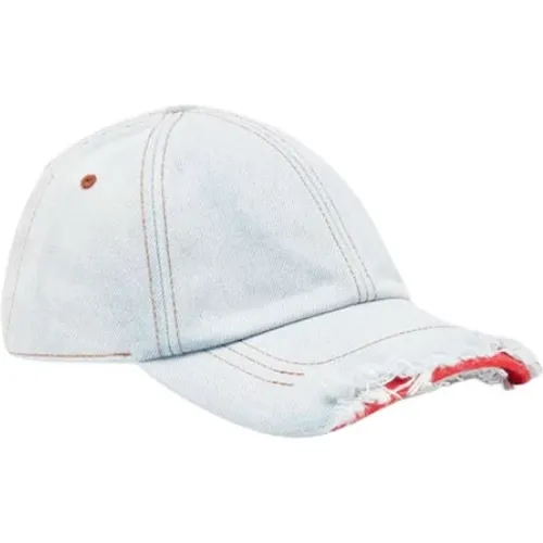 Light Denim Distressed Visor Cap , unisex, Sizes: M - Diesel - Modalova