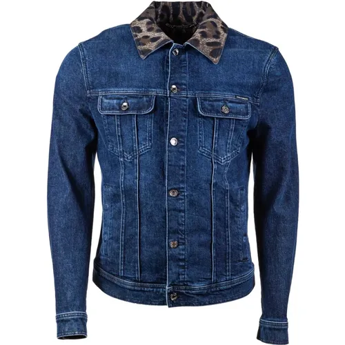 Men's Denim Jacket , male, Sizes: S, L - Dolce & Gabbana - Modalova