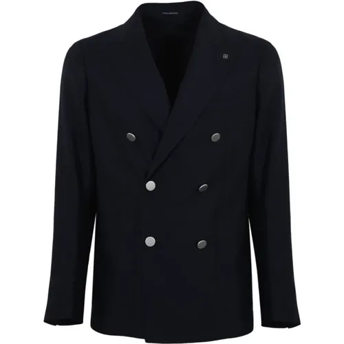 Wool V-Neck Double-Breasted Jacket , male, Sizes: M, S, 2XL, XL - Tagliatore - Modalova