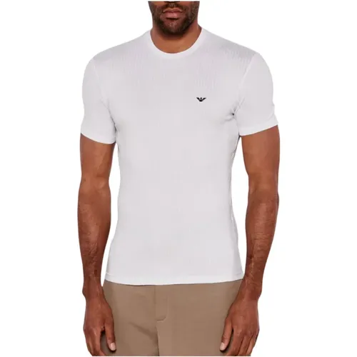 T-Shirts, male, , Size: L Short Sleeve T-shirt with Eagle Embroidery - Emporio Armani - Modalova