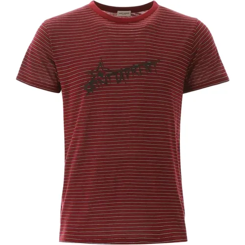 Baumwoll-Logo T-Shirt - Herrenmode - Saint Laurent - Modalova