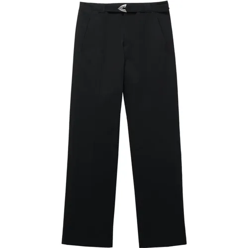 Straight Trousers, male, , Size: M Cotton Trousers with Arrow Buckle - alexander mcqueen - Modalova