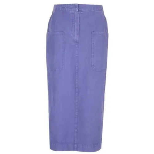 Lavender Canvas Midi Skirt , female, Sizes: S, M - Max Mara - Modalova