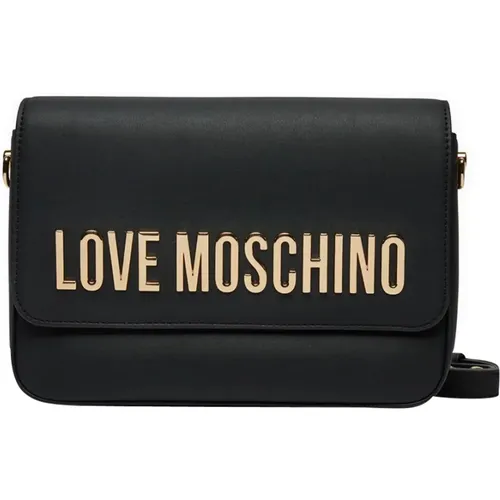 Schwarze Crossbody-Tasche für trendigen Stil,Schwarze Taschen für stilvolle Outfits - Love Moschino - Modalova